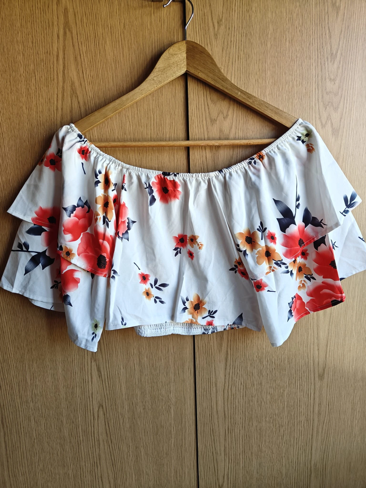 White and red floral blouse – photo 4
